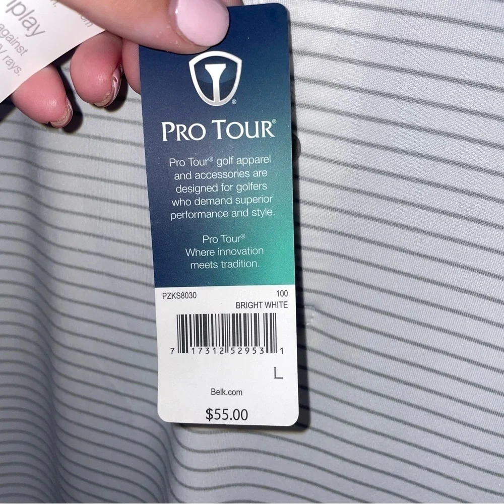 NWT Pro Tour Stripe Golf Polo Size Large